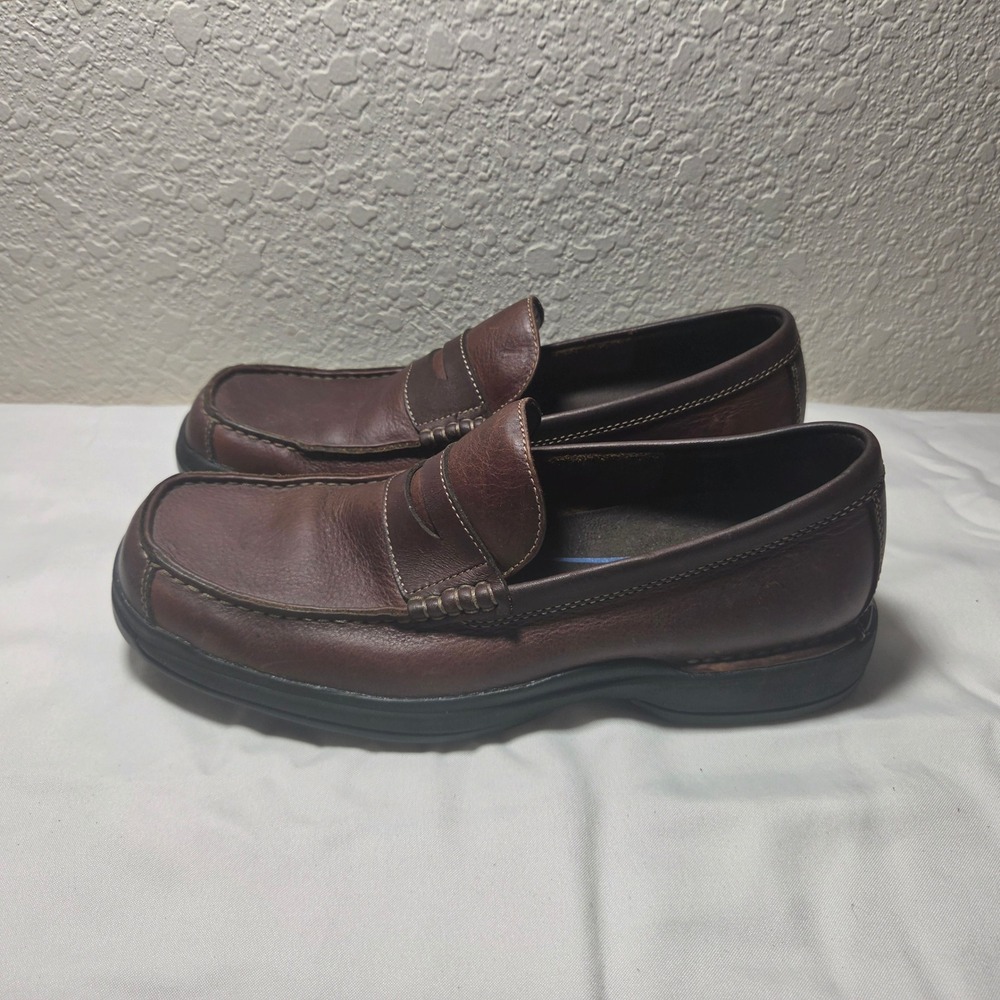 Rockport Mens Brown Leather Kinetic Air Circulator Penny Loafers APM20394 9M